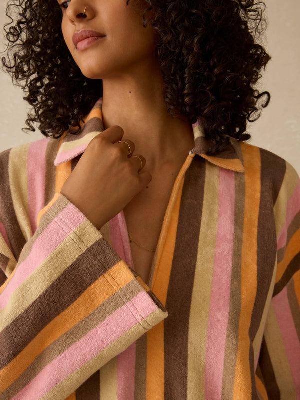 Faherty Cabana Towel Terry Mini Dress - Sun Kissed Stripe Women's Dresses