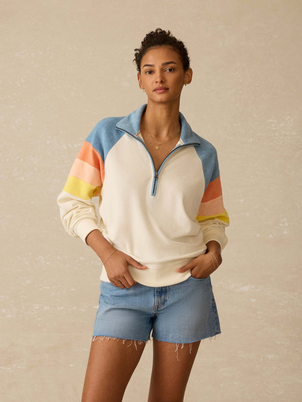 faherty Cabana Towel Terry Quarter Zip - Sunrise Sail Women's Hoodies u0026 Pullovers