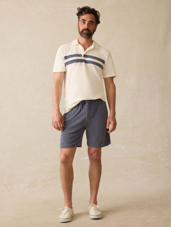 Faherty Cabana Towel Terry Sweatshort - Eastern Storm Men's Bottoms