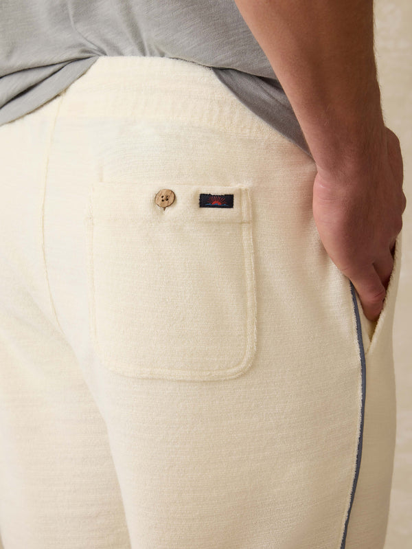 Faherty Cabana Towel Terry Sweatshort - Vintage White Men's Bottoms