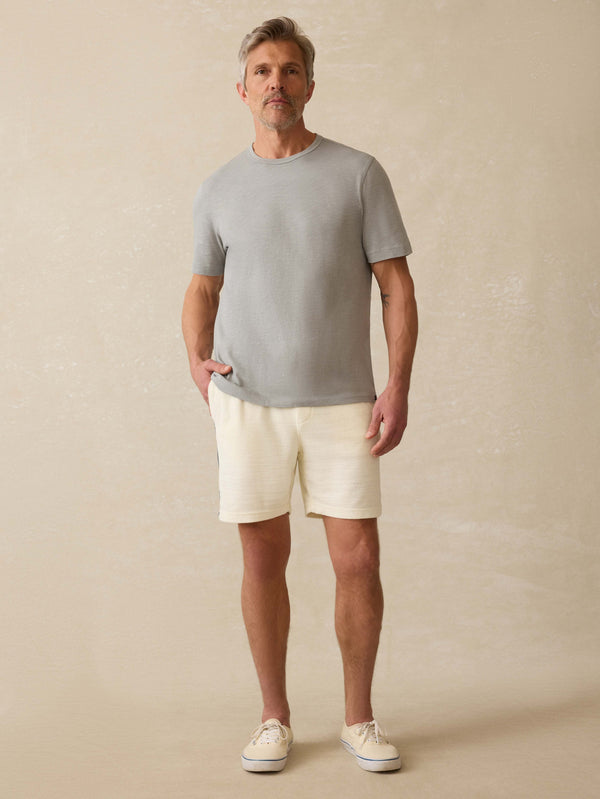 Faherty Cabana Towel Terry Sweatshort - Vintage White Men's Bottoms