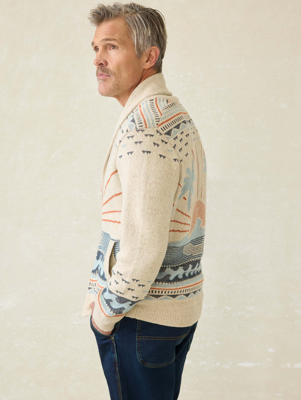 Faherty Cardigan Sweater - Sand Island Men's Sweaters
