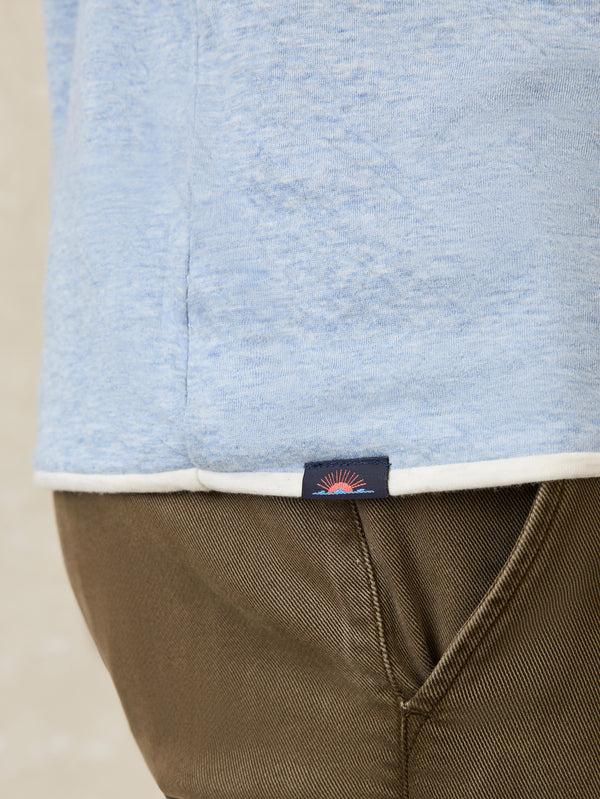 Faherty Cloud Reversible Crew - Ivory Heather Light Blue Heather Men's Hoodies U0026 Pullovers