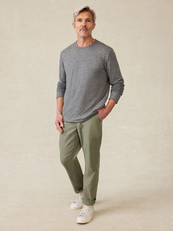 Faherty Cloud™ Reversible Crew - Medium Grey Heather Navy Heather Men's Hoodies U0026 Pullovers