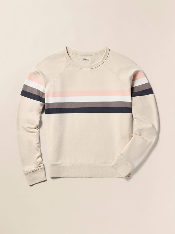 Faherty Coastal Cloud Cotton Crew - Sandbar Stripe Women's Hoodies U0026 Pullovers