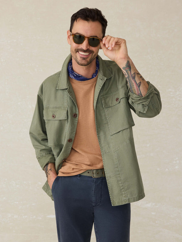 Faherty Commander Shirt Jacket - Spring Forest Men's Outerwear