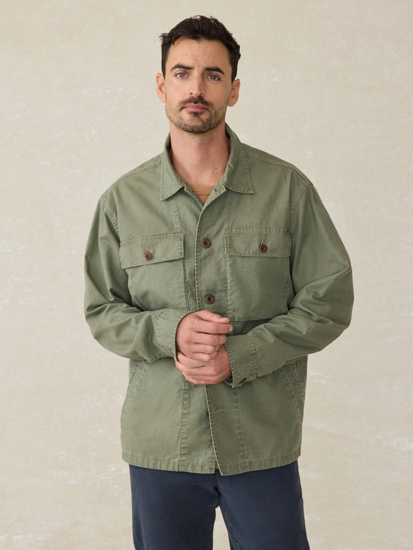 faherty Commander Shirt Jacket - Spring Forest Men's Outerwear