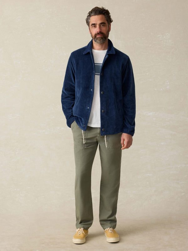 Faherty Corduroy Coaches Jacket - Spring Navy Men's Outerwear
