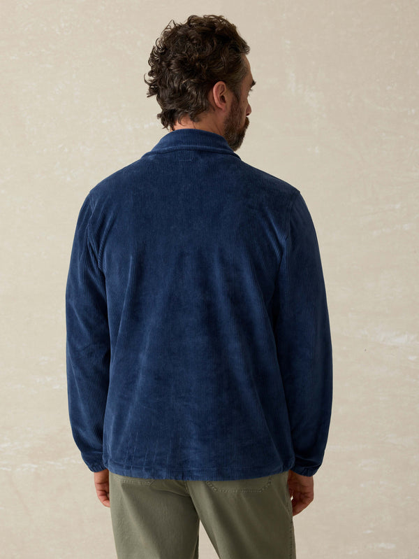 Faherty Corduroy Coaches Jacket - Spring Navy Men's Outerwear
