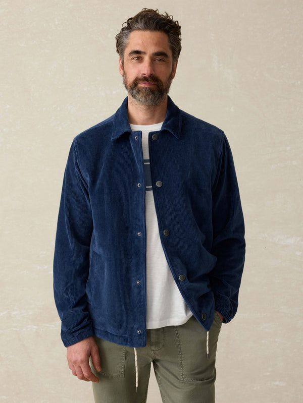faherty Corduroy Coaches Jacket - Spring Navy Men's Outerwear