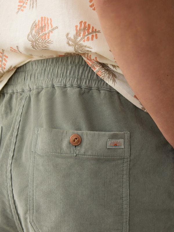 Faherty Corduroy Drawstring Utility Short - Coastal Sage Men's Bottoms