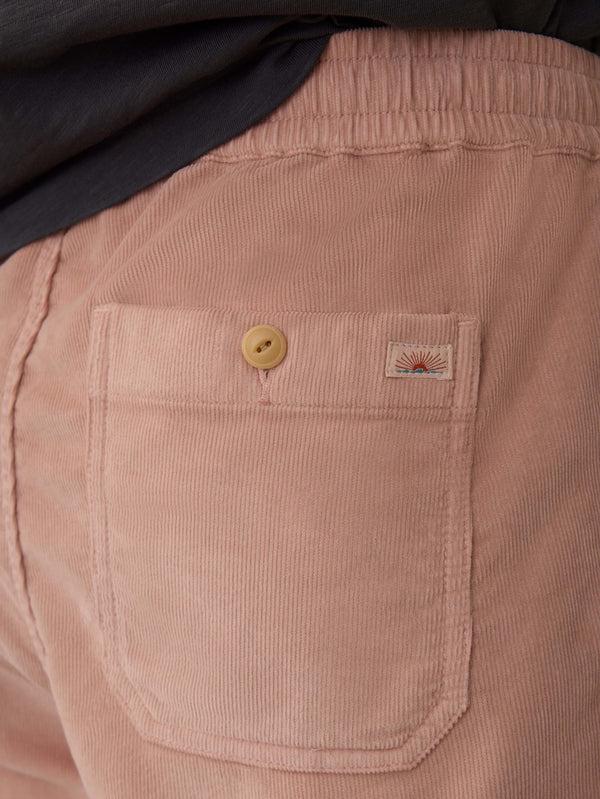 Faherty Corduroy Drawstring Utility Short - Coral Dawn Men's Bottoms