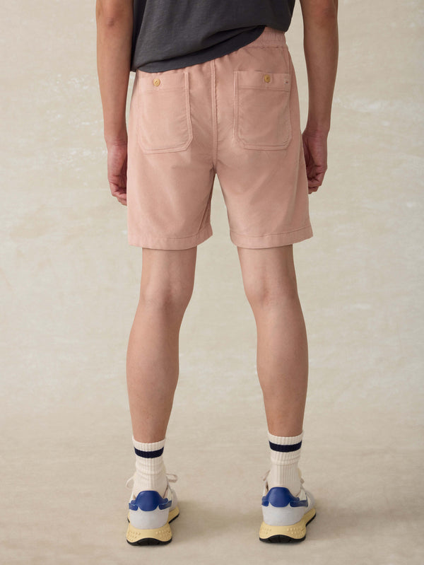 Faherty Corduroy Drawstring Utility Short - Coral Dawn Men's Bottoms