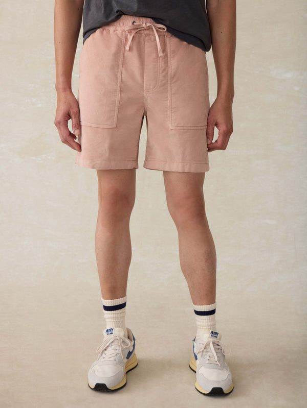 faherty Corduroy Drawstring Utility Short - Coral Dawn Men's Bottoms