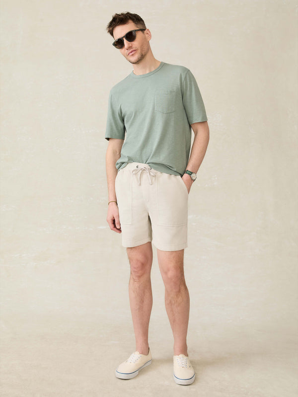 Faherty Corduroy Drawstring Utility Short - Plaza Stone Men's Bottoms