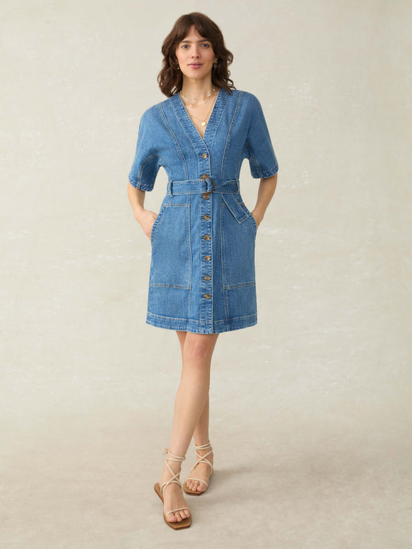 faherty Denim Camille Mini Dress - Sedona Blue Wash Women's Dresses