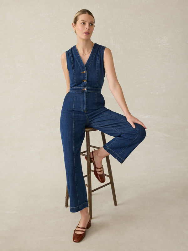 faherty Denim Giselle Jumpsuit - Dusk Dive Wash Women's Dresses