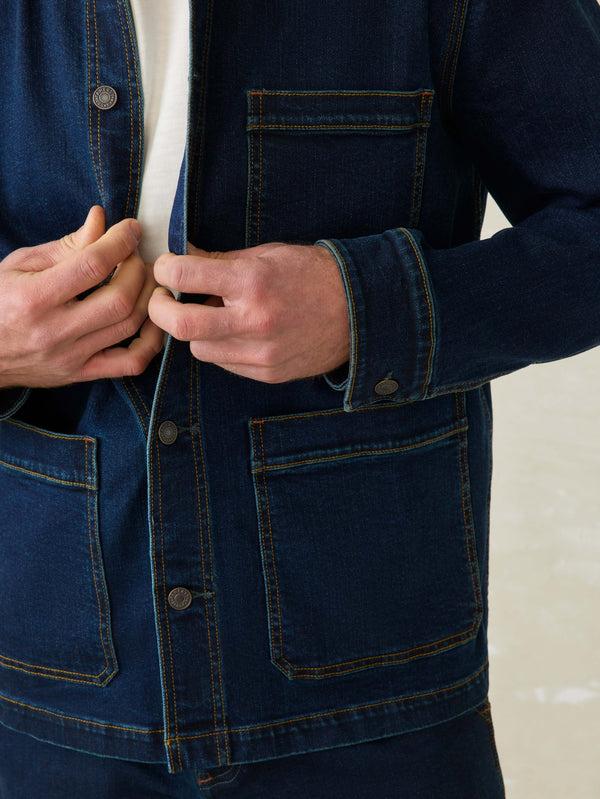 Faherty Denim Studio Jacket - Shoreblue Wash Men's Outerwear