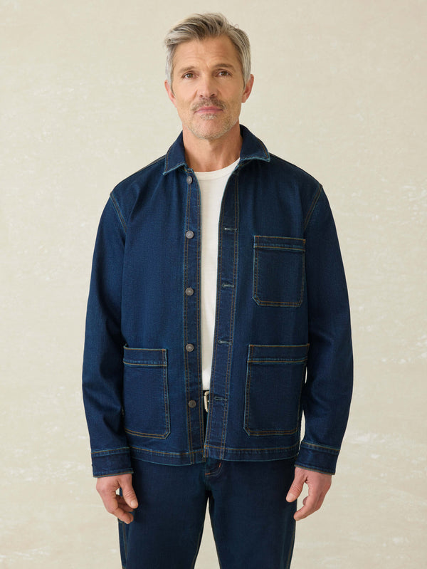 faherty Denim Studio Jacket - Shoreblue Wash Men's Outerwear