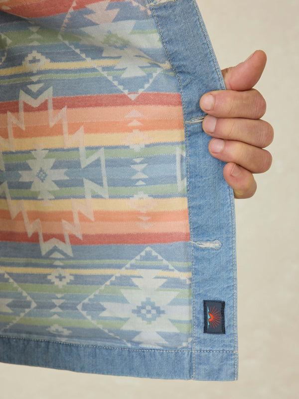 Faherty Doug Good Feather Indigo Herringbone Shirt Jacket - Blue Haven Wash Men's Outerwear