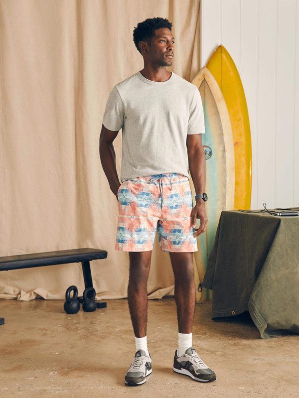 Faherty Doug Good Feather Shorelite Active Swim Short (7" Inseam) - Water Color Star Nation Men's Swim