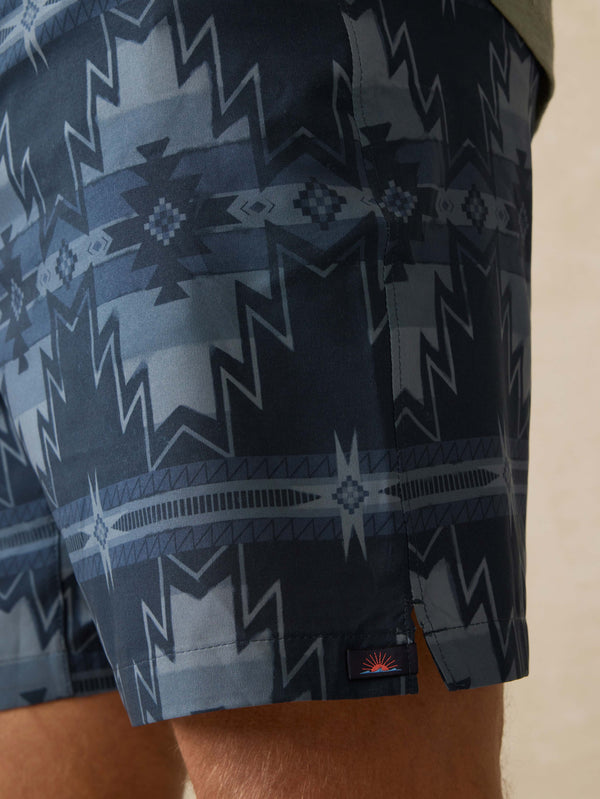 Faherty Doug Good Feather Shorelite Lined Trunk (7") - Night Navy Stars Men's Swim