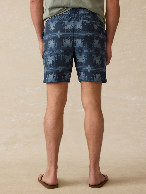 Faherty Doug Good Feather Shorelite Lined Trunk (7") - Night Navy Stars Men's Swim