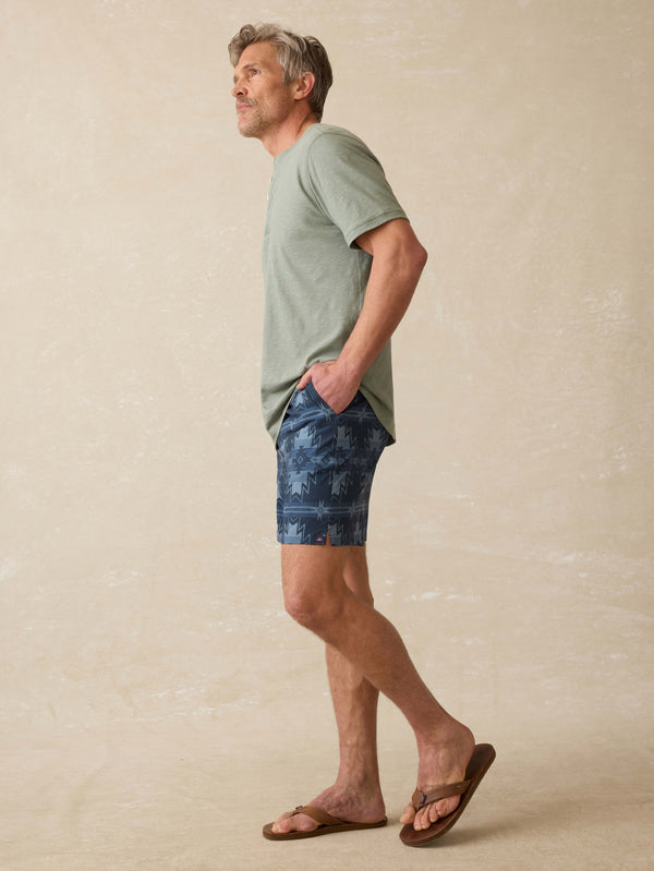 Faherty Doug Good Feather Shorelite Lined Trunk (7") - Night Navy Stars Men's Swim