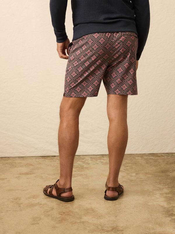 Faherty Doug Good Feather Shorelite Lined Trunk (7") - Red Ridge Tile Men's Swim