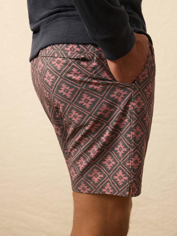 Faherty Doug Good Feather Shorelite Lined Trunk (7") - Red Ridge Tile Men's Swim