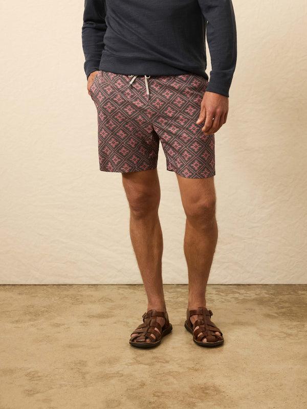 faherty Doug Good Feather Shorelite Lined Trunk (7") - Red Ridge Tile Men's Swim