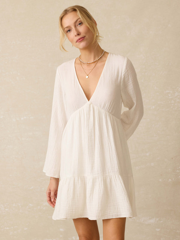 faherty Dune Cotton Gauze Oceana Dress - White Women's Dresses