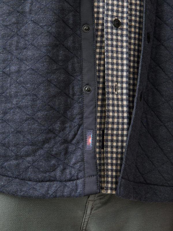 Faherty Epic Quilted Fleece CPO (Tall) - Navy Melange Men's Outerwear