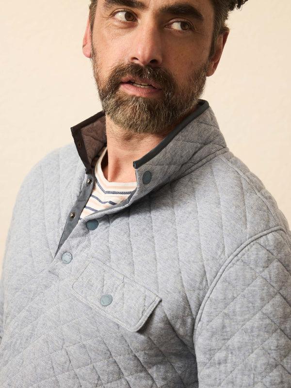 Faherty Epic Quilted Fleece Pullover - Ocean Wind Heather Men's Outerwear