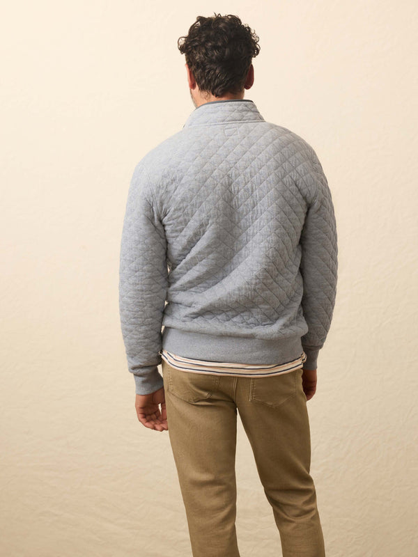 Faherty Epic Quilted Fleece Pullover - Ocean Wind Heather Men's Outerwear