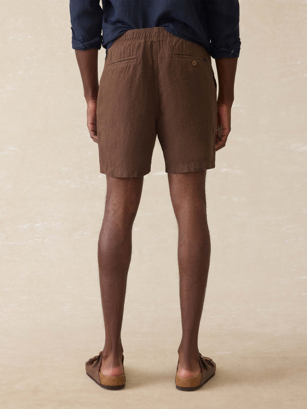 Faherty Essential Linen Short (6.5" Inseam) - Island Brown Men's Bottoms