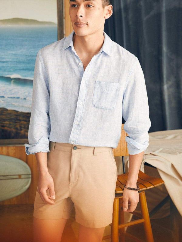 Faherty All Day™ Short 1.0 (5") - Khaki Men's Bottoms