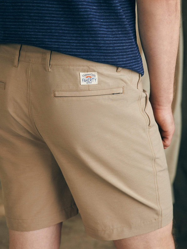 Faherty All Day™ Short 1.0 (7") - Khaki Men's Bottoms