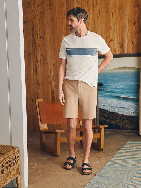 Faherty All Day™ Short 1.0 (9") - Khaki Men's Bottoms