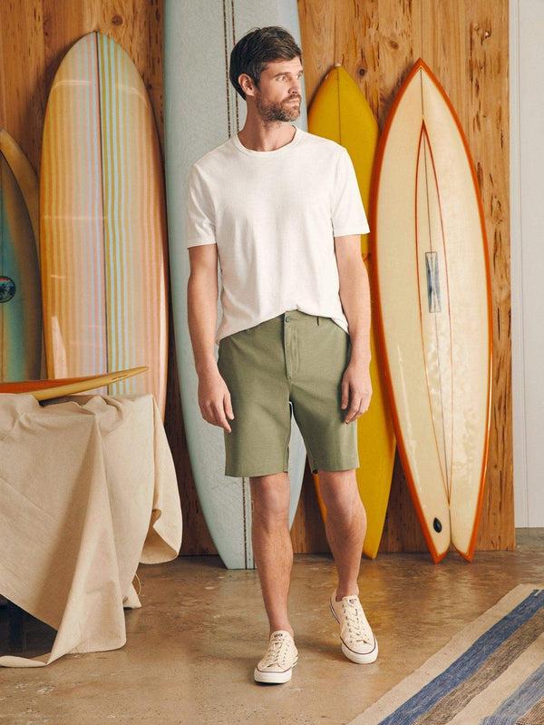 Faherty All Day™ Short 1.0 (9") - Olive Men's Bottoms