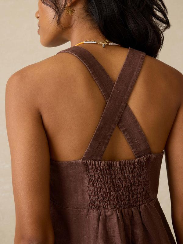 Faherty August Linen Dress - Cocoa Women's Dresses
