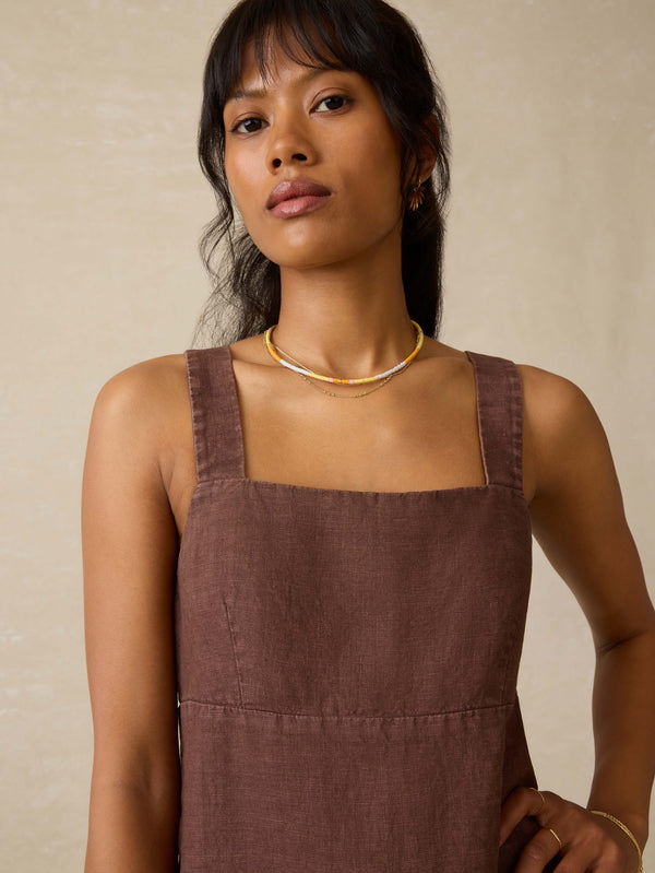 Faherty August Linen Dress - Cocoa Women's Dresses
