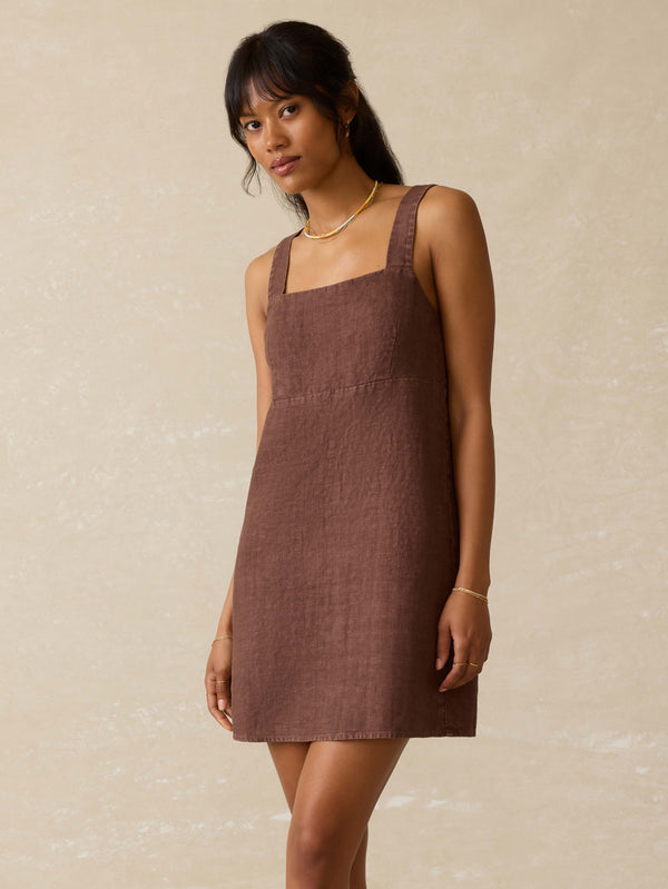 faherty August Linen Dress - Cocoa Women's Dresses