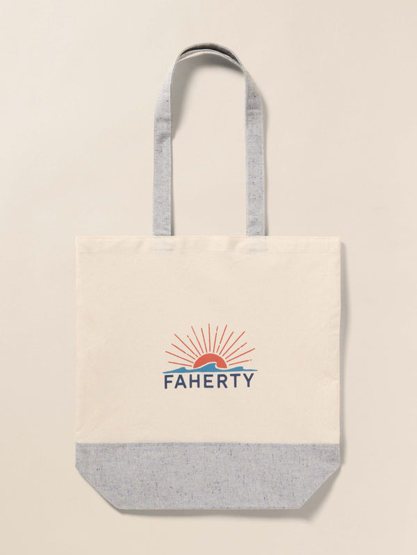 faherty Faherty Canvas Logo Tote - Grey Accessories Bags