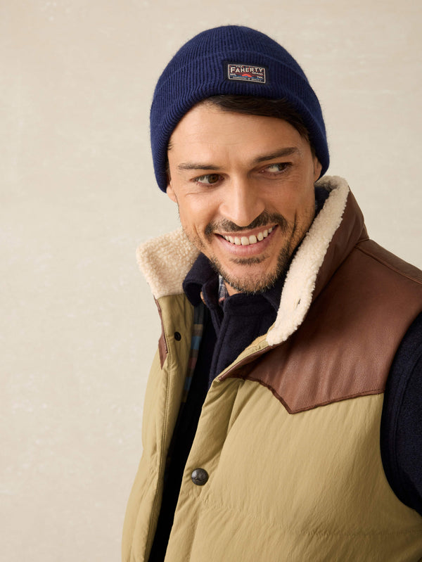 Faherty Faherty Logo Beanie - Navy Unisex Hats
