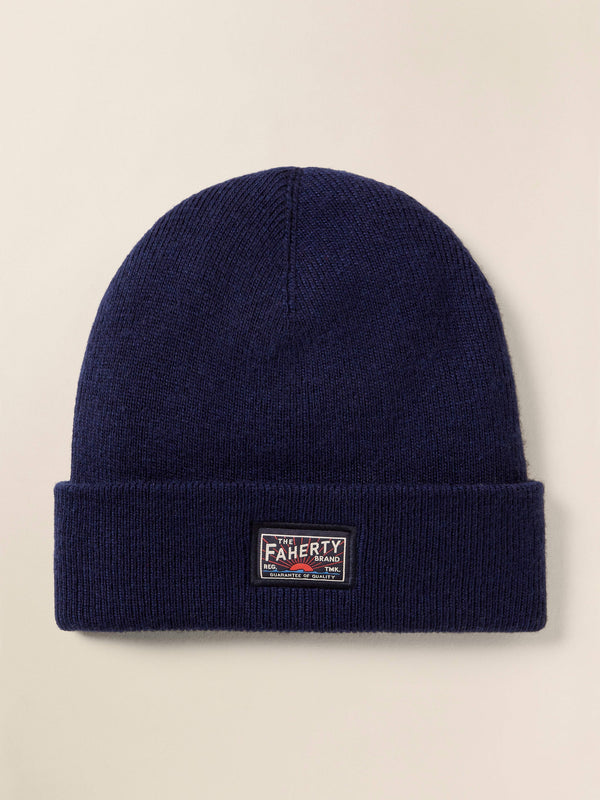 faherty Faherty Logo Beanie - Navy Unisex Hats