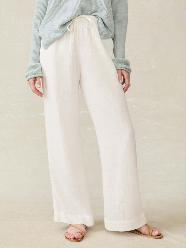 faherty Laidback Gauze Pant - White Women's Bottoms