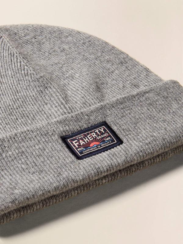 Faherty Faherty Logo Beanie - Grey Heather Men's Hats