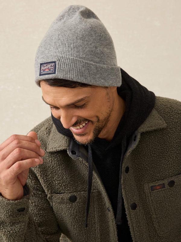 Faherty Faherty Logo Beanie - Grey Heather Men's Hats