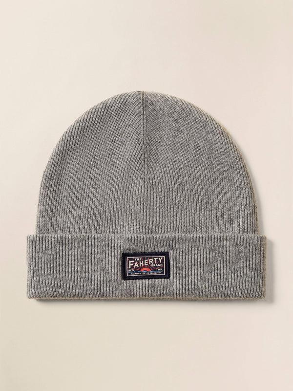 faherty Faherty Logo Beanie - Grey Heather Men's Hats